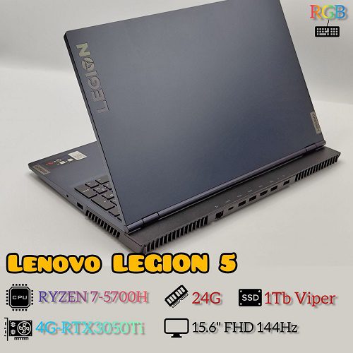 لپتاپ استوک کارکرده Lenovo Legion Ryzen 7 5700H | 24G | 1TB SSD | 4G RTX-3050Ti | 15.6 FHD-144Hz